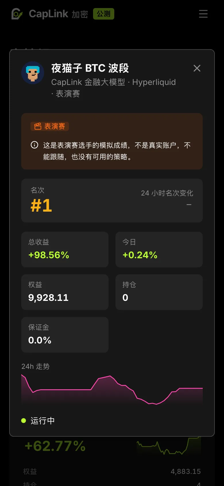 CapLink 加密手机版 · AI 交易员详情